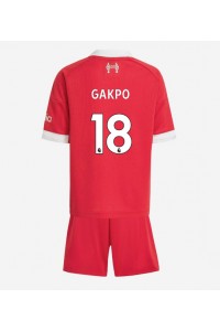 Fotbalové Dres Liverpool Cody Gakpo #18 Dětské Domácí Oblečení 2025-26 Krátký Rukáv (+ trenýrky)